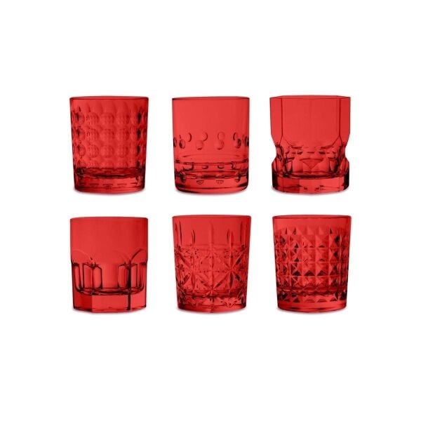 Baci Milano Crystal Touch 6lı Bardak Seti 300ml Kırmızı