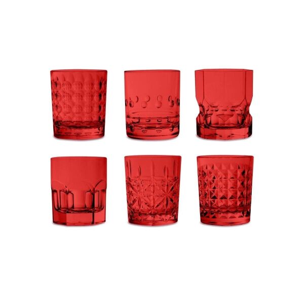 Baci Milano Crystal Touch 6lı Bardak Seti 300ml Kırmızı