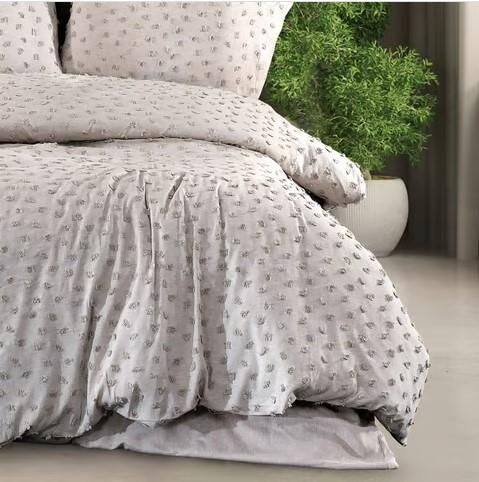 Nazik Home Angel Nakışlı Nevresim Takımı Bej Çift Kişilik