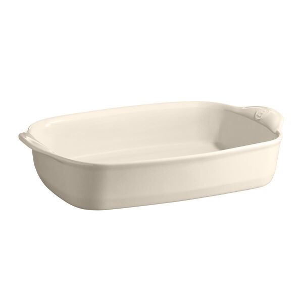 Emile Henry Fırın Kabı Dikdörtgen 36x23 cm Krem