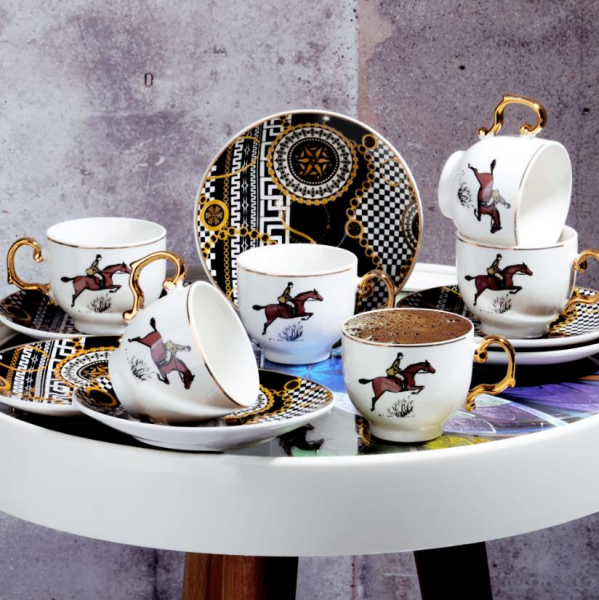 Kosova Byz-028 New Bone 100cc 6'lı Kahve Fincan Takımı Polo