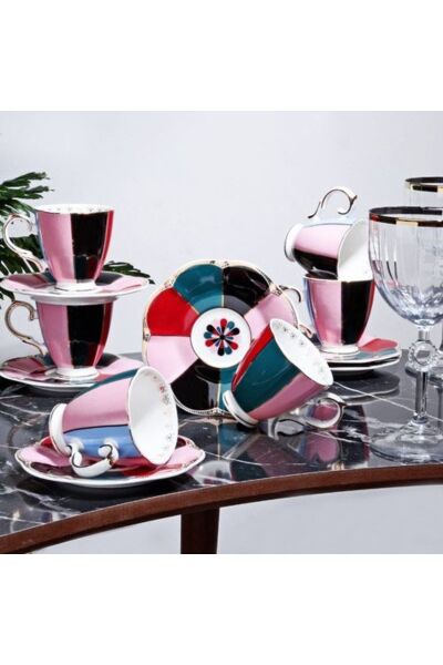 Kosova Fnc-29 Bone China 6'lı Fincan 90cc Festival