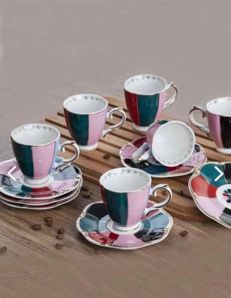 Kosova Fnc-29 Bone China 6'lı Fincan 90cc Festival