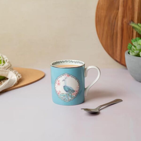 Mikasa Fine China 280 ml Düz Taraflı Kupa Tavus Kuşu