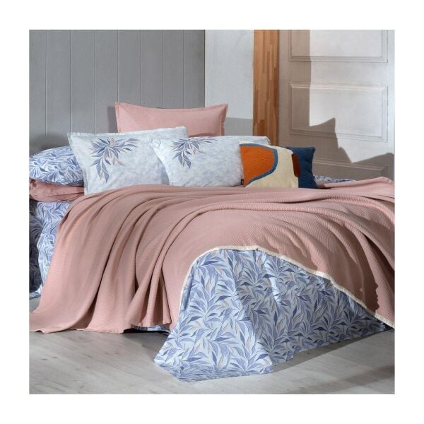 Sarev Adrıan Pike Takımı 1 Yastık Bej-Mavi