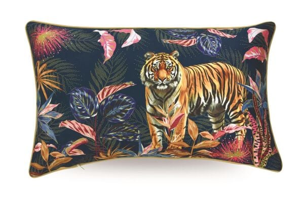Easy Life Polyester Dolgulu Kırlent 50 x 30 cm - Kaplan Desenli