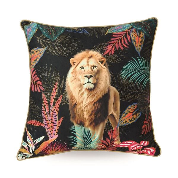 Easy Life Polyester Dolgulu Kırlent 43 x 43 cm - Aslan Desenli