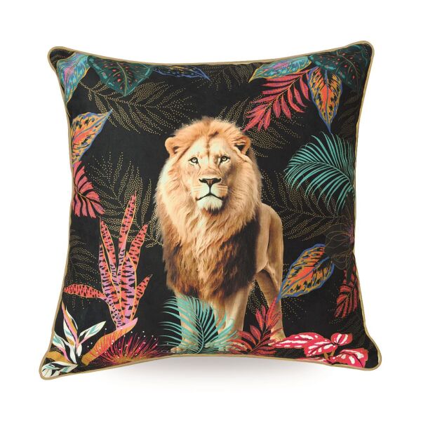 Easy Life Polyester Dolgulu Kırlent 43 x 43 cm - Aslan Desenli