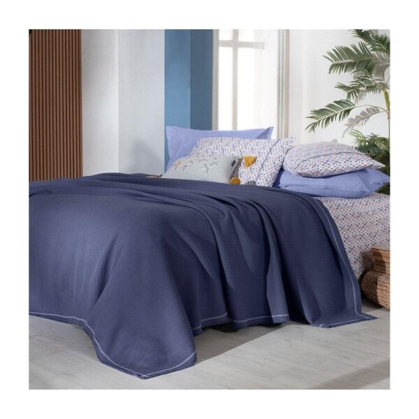 Sarev Abel Pike Takımı Çift Kişilik 2 Yastık-Lacivert