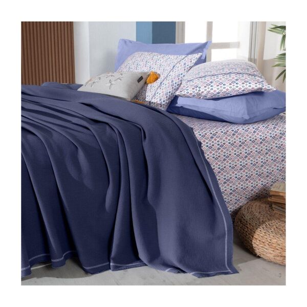 Sarev Abel Pike Takımı Çift Kişilik 2 Yastık-Lacivert