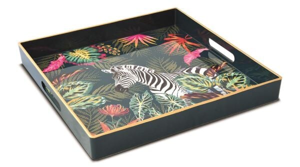 Easy Life Polipropilen Tepsi 33 x 33 x 4 cm - Zebra Desenli