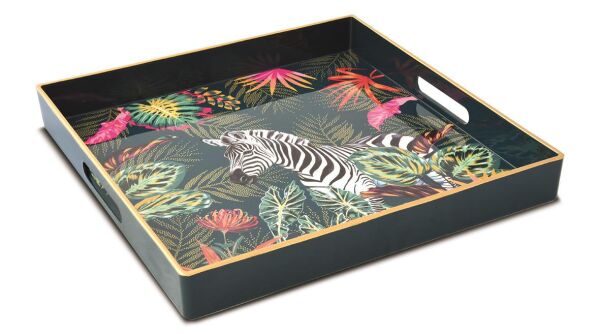 Easy Life Polipropilen Tepsi 33 x 33 x 4 cm - Zebra Desenli